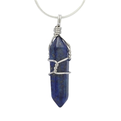 Top Quality Natural Lapis Lazuli Healing Point Reiki Chakra Cut 18-20 Inch Gemstone Pendant Necklace (1pc) in Gift Bag #GGP-E2