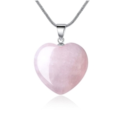You Are My Only Love Natural Rose Quartz Healing Gemstone Reiki Chakra 18-20 Inch Gemstone Pendant Necklace (1pc) in Gift Bag #GGP8-5