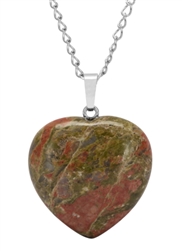 You Are My Only Love Natural Unakite Jasper Healing Gemstone Reiki Chakra 18-20 Inch Gemstone Pendant Necklace in Gift Bag #GGP8-6