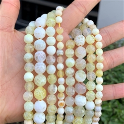 1 Strand Adabele Natural Faceted Yellow Fire Agate Healing Gemstone 10mm Round Loose Stone Beads (35-38pcs total) for Jewelry Making GH3-10