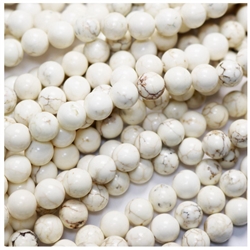 2 Strands Adabele Natural White Magnesite Gemstone 8mm Round Imitated Howlite Loose Stone Beads (102-112pcs Total) For Jewelry Craft Making GR-F8
