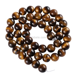 Top Quality Natural Tiger Eye Gemstone Loose Round Beads 10mm Spacer Beads  15.5" (1 strand) GS12-10