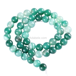 Top Quality Natural Green Stripe Agate Gemstone Loose Round Beads 10mm Spacer Beads  15.5