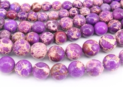 Top Quality Natural Amethyst Purple Sea Sediment Jasper Gemstone Loose Beads 10mm Round Loose Beads 15.5