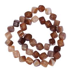 AAA Natural Yellow Brown Stripe Agate Gemstone 8mm Cube Loose Beads  15.5" (1 strand) GY-C2