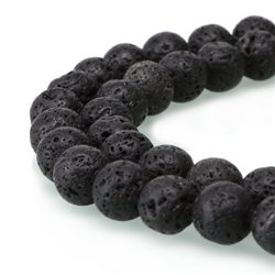 AAA Natural Volcanic Rock Gemstone 10mm Round Loose Beads 15.5" (1 strand) GY18-10