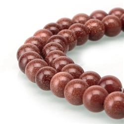 AAA Natural Gold Sand Gemstone 10mm Round Loose Beads 15.5