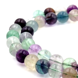 Top Quality Natural Fluorite Gemstone 10mm Round Loose Beads 15.5