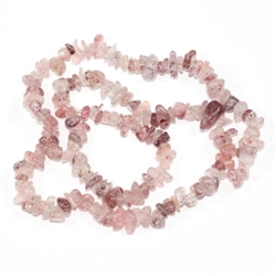 Top Quality Natural Strawberry Quartz Gemstones Smooth Chips Beads Free-form Loose Beads ~8x5mm beads  (1 strand, ~33