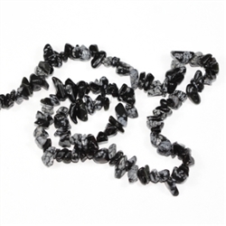 Top Quality Natural Snow Flake Obsidian Gemstones Smooth Chips Beads Free-form Loose Beads ~8x5mm beads  (1 strand, ~ 33 inch) GZ1-20