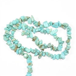 Top Quality Natural Turquoise Gemstones Smooth Chips Beads Free-form Loose Beads ~8x5mm beads  (1 strand, ~ 33 inch) GZ1-24