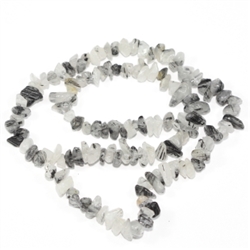 Top Quality Natural Black Quartz Rutilated Gemstones Smooth Chips Beads Free-form Loose Beads ~8x5mm beads  (1 strand, ~33