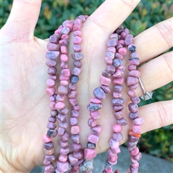 Top Quality Natural Rhodochrosite Gemstones Round Chips Beads Free-form Loose Beads ~8x5mm beads  (1 strand, ~16") GZ2-2