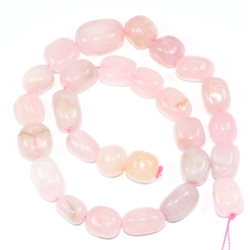 Top Quality Natural Rose Quartz Gemstones Smooth Round Nugget Loose Beads ~13x10mm beads  (1 strand, ~16