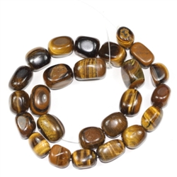 Top Quality Natural Tiger Eye Gemstones Smooth Round Nugget Loose Beads ~13x10mm beads  (1 strand, ~16