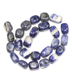 Top Quality Natural Sodalite Gemstones Smooth Round Nugget Loose Beads ~13x10mm beads  (1 strand, ~16