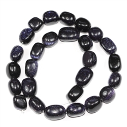 Top Quality Natural Blue Sand Gemstones Smooth Round Nugget Loose Beads ~13x10mm beads  (1 strand, ~16") GZ4-6