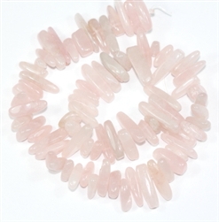 Top Quality Natural Rose Quartz Gemstones Smooth Tooth-Shaped Free-form Loose Beads ~23x7mm beads  (1 strand, ~16") GZ5-10