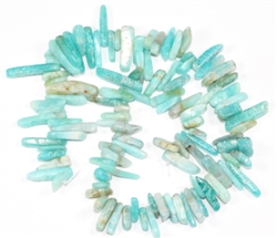 Top Quality Natural Amazonite Gemstones Smooth Tooth-Shaped Free-form Loose Beads ~23x7mm beads  (1 strand, ~16") GZ5-12