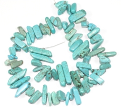 Top Quality Natural Turquoise Gemstones Smooth Tooth-Shaped Free-form Loose Beads ~23x7mm beads  (1 strand, ~16") GZ5-2