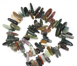 Top Quality Natural Indian Agate Gemstones Smooth Tooth-Shaped Free-form Loose Beads ~23x7mm beads  (1 strand, ~16") GZ5-4