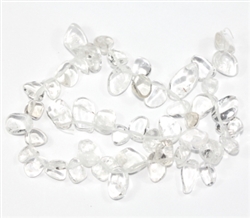 Top Quality Natural Rock Crystal Gemstones Smooth Teardrop Loose Beads Free-form ~18x10mm beads  (1 strand, ~16
