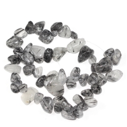 Top Quality Natural Black Quartz Rutilated Gemstones Smooth Teardrop Loose Beads Free-form ~18x10mm beads  (1 strand, ~16