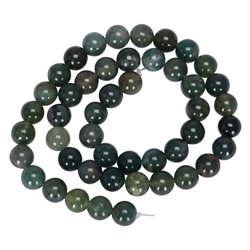 AAA Natural Moss Agate Gemstone 4mm Round Loose Beads 15.5