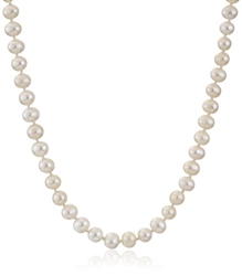 Forever Love Natural A White Cultured Freshwater Pearl Necklace 16" in gift box, 6-7mm beads pn1-16-67
