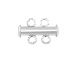 1pc Adabele Authentic 925 Sterling Silver 2 Strands Connector Slide Lock Clasp Tube Set 16mm for Jewelry Making Findings SS115