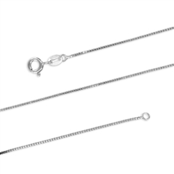 1pc Authentic 925 Sterling Silver 18 inch Box Chain Necklace (0.8mm Width, Thin but Strong) SS209-18