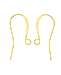 20pcs Adabele Authentic Gold Plated Sterling Silver Elegant French Earring Hooks 18mm Earwire Connector (Wire 0.7mm/21 Gauge/0.028 inch) SS325