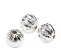 10pcs Adabele Authentic 925 Sterling Silver 6mm (0.24 inch) Sparkle Disco Ball Round Spacer Beads for Jewelry Making SS61-6