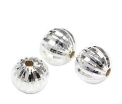 10pcs Adabele Authentic 925 Sterling Silver 8mm (0.31 inch) Sparkle Disco Ball Round Spacer Beads for Jewelry Making SS61-8