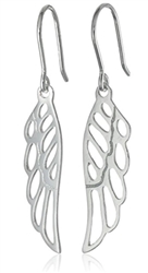 Sterling Silver Angel Wing Drop Earrings, Elegant Dangle Earrings #SSE13