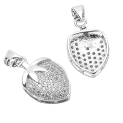 1pc Top Quality Silver Cute Strawberry Charm/Pendant with Man Made Diamond Simulants # MCAC33