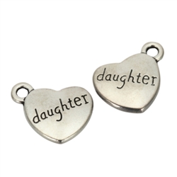 10 x Best Daughter Charms 15x12mm Antique Silver Tone  #MCZ151