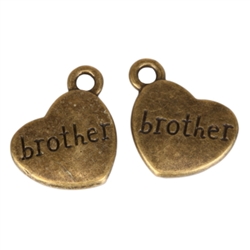 10 x Best Brother Charms 15x12mm Antique Bronze Tone  #MCZ161