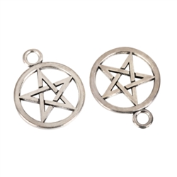 10 x Star Charms 20mm Antique Silver Tone  #MCZ241