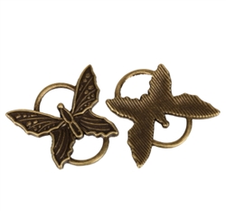 10 x Butterfly Charms 26x25mm Antique Bronze Tone  #MCZ243