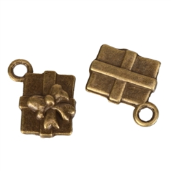 10 x Gift Box Charms 13x10mm Antique Bronze Tone  #MCZ391