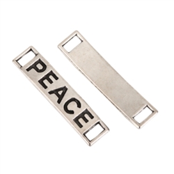 10 x Peace Charms Connector 23x11mm Antique Silver Tone  #MCZ397