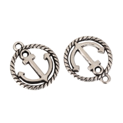 10 x Anchor Charms 15mm Antique Silver Tone  #MCZ445