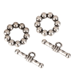 5 sets x Toggle Clasp Connector 15mm Antique Silver Tone  #MCZ465