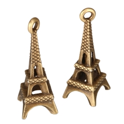 10 x Eiffel Tower Charms 23x8mm Antique Bronze Tone  #MCZ503