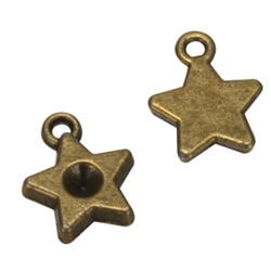 20 x Star Charms 10mm Antique Bronze Tone  #MCZ515