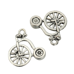 10 x Bicycle Charms 17x15mm Antique Silver Tone  #MCZ565