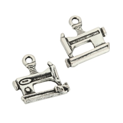 10 x Sewing Machine Charms 14x11mm Antique Silver Tone  #MCZ585