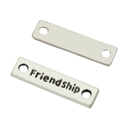 10 x Friendship Charms Connector 23x6mm Antique Silver Tone  #MCZ657