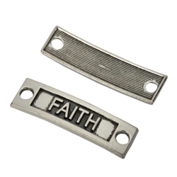 5 x Faith & Hope Charms Connector 34x9mm Antique Silver Tone  #MCZ661